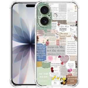 mehidpur Christian Quotes Aesthetic Vintage Jesus Bible Verse Collage Pattern,Soft TPU Bumper Case for iPhone 17,#2