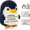 Love Romantic Gifts for Him Her Boyfriend Girlfriend, Crochet Penguin Anniversary Birthday Present for Women Men, Christmas Valentines Gift for Couples Wife Husband (Blue Love Penguin)