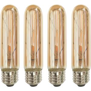 CTKcom T10 E26 Amber LED Light Bulb,Smooth Dimmable T10 Tubular Edison Light Bulbs,2 Watt 120V 2200K Warm White 140 lumens Vintage Edison Light Bulbs 25 Watt Equivalent, Pack of 4 