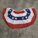 3 x 6 Ft American Pleated Fan Flag, USA Patriotic Half Fan Bunting Flag, 4th of July Decorations Flags (Set of 6)