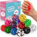 Stress Balls for Adults - 18 Pack | Fidget Toys | XL Stress Ball, Back to School Supplies, Squishy Fidget Toys | Anxiety Relief Calming Tool | Squishy Balls for Autism & ADHD, Assorted