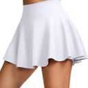 SANTINY Pleated Tennis Skirts for Women with Pockets Women's High Waisted Running Workout Athletic Golf Skorts Skirts (White, XXL)