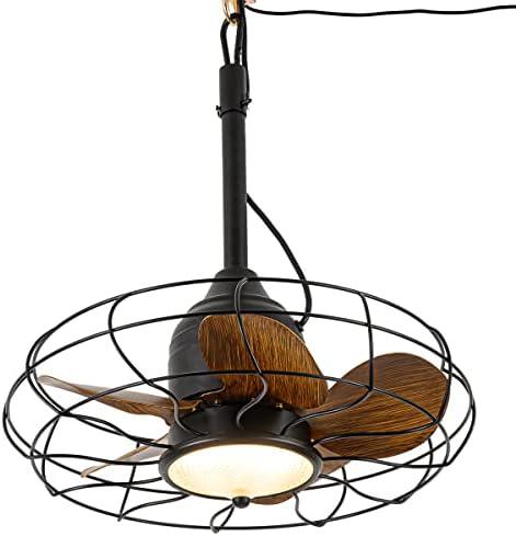 Ceiling Fan with Lights, 20'' Outdoor Waterproof Plug in IP65 Gazebo Fan, Wet Rated LED 3 Color Lighting with Remote, Easy Hanging with Hook for Indoor, Patios, Pergola, Garage, Deck, Coastal
