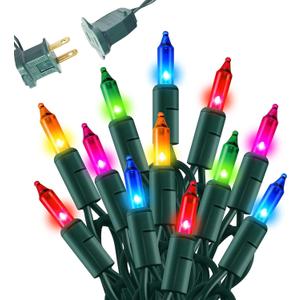 Dazzle Bright Multi-Colored Christmas Mini String Lights, 20FT 100 Count Incandescent Waterproof Fairy Lights Plug in, Connectable Christmas Decorations for Indoor Outdoor Home Party Garden Yard, 100 Count, Multicolor