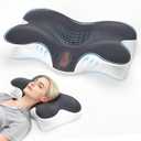 Cervical Neck Pillow for Neck Pain Relief, Side Sleeper Pillow for Sleeping, Memory Foam Neck Support Ergonomic Pillow for Back Stomach Sleepers