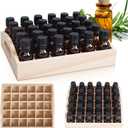 VolksRose 30-Slot Wooden Storage Box - Fits 5-15 ml Bottles, Travel & Presentation Storage, Nail Polish & Perfume Collection