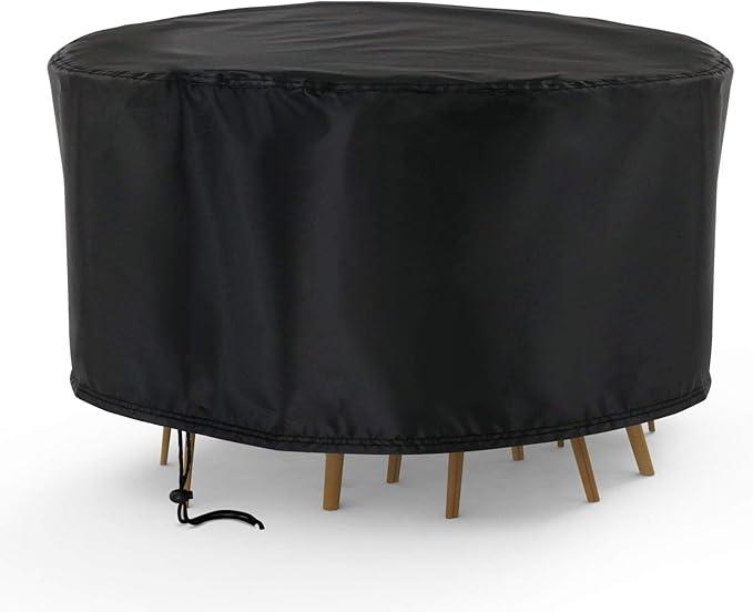 Onlyme Patio Table and Chairs Cover Round, Outdoor Durable and Waterproof Furniture Set Covers, 90 inch