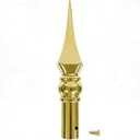 FRF FUN RUN FLAGS Spear Flag Pole Topper for Indoor, Gold Plastic Spear Flag Head Ornament, Outdoor Parade Flagpole Topper with Screw for 1 inch Diameter Flagpoles