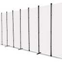MAYOLIAH 8-Panel White Room Divider 6ft Tall Folding Privacy Screen Portable Office Partition Indoor Wall Separator 160" W X 72" H