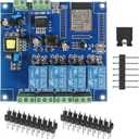 AC/DC Power Supply ESP32 Development Board Programmable Development Board Wireless WiFi 4 Way Channel 5V Relay Module ESP32-WROOM-32E for Arduino AC 90-250V / DC 7-30V