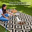 OLANLY Waterproof Outdoor Rug 6x9 ft, Outdoor Plastic Straw Rug for Camping, RV Mat Outside, Outdoor Carpet for Porch, Deck, Backyard, Balcony, Picnic, Black & Beige