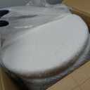 Vercraft 2 Pack Boucle Round Ottoman with Storage for Dorm,White and Gold