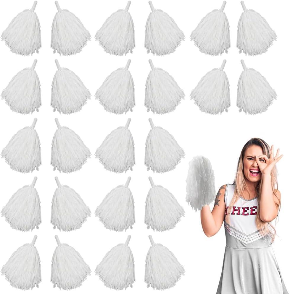 Lovecheer 24PCS Pom Poms Cheerleading Plastic Cheerleader Pom Poms with Handle Cheering for Sports Spirited Dance Party Performance