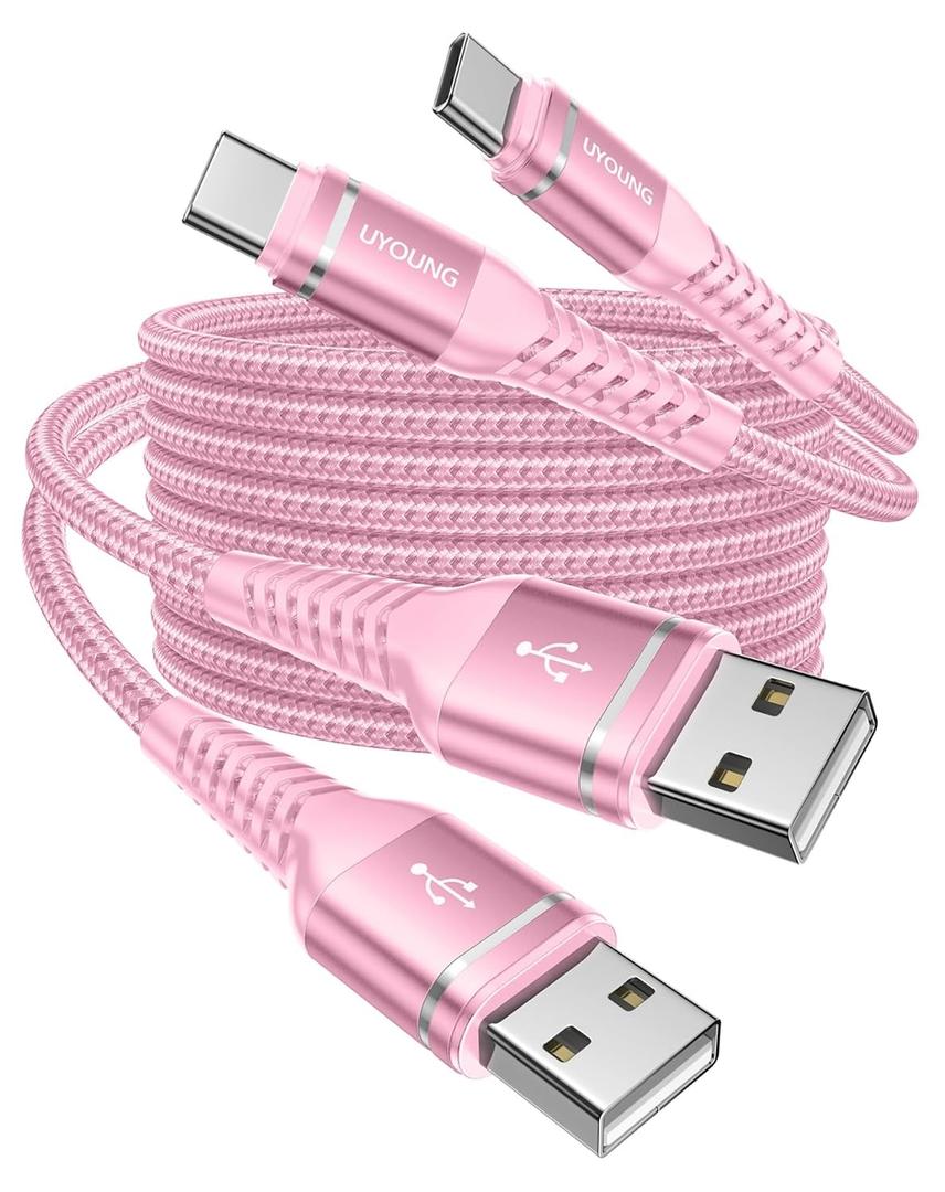 USB A to USB C Cable 3A Fast Charging 10FT, 2Pack USB to USBC Cable for