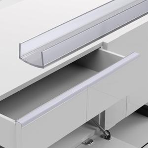 10 Pcs Cabinet Protector Edge Guard - 3/4" Thick Slip-On Plastic Edge Guard, Edge Protectors for Kitchen, Drawer Fronts, Desks and Shelves, 24" Length-Clear (24"L x 0.75"W x 0.3"Th)