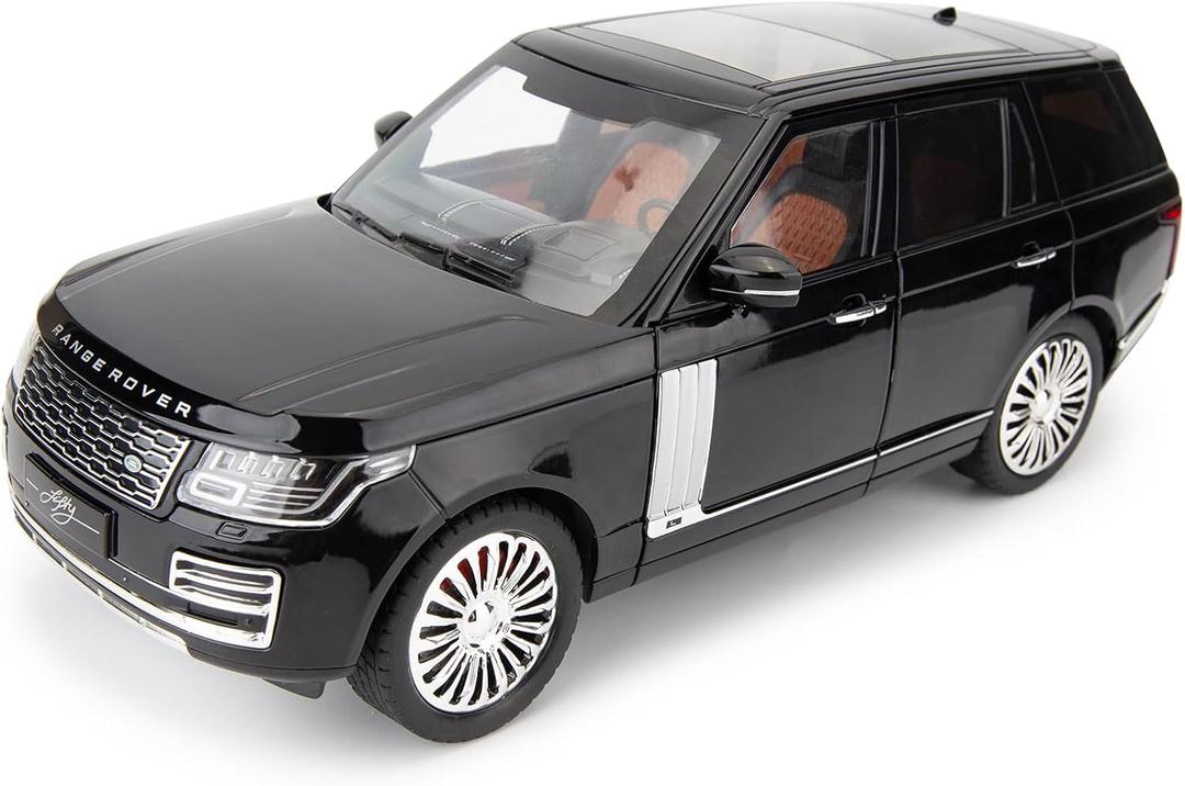 1/18 Scale Compatible for Land Rover Model CarZinc Alloy Pull Back Toy Diecast Car with Sound and LightSUV Off-Road VehicleChildren's Toy car Gifts for Boys and Girls Black
