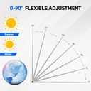 AeternaSol 45 Inch 4 Sets Solar Panel Mounting Brackets Kit 0-90 Adjustable Solar Panel Tilt Mount Brackets for 100-400W Panels Windproof for Roof,RV,Ground, Boat and Off-Grid (4Sets Upgrade)