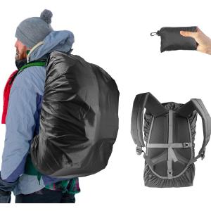 Frelaxy Waterproof Backpack Rain Cover, 10000mm Waterproof Level, Upgraded Ultra-Strong Multilayer Structure, Antislip Cross Buckle Strap, Ultralight Compact Portable, for Hiking, Camping, Traveling (XXL (For 65L-90L backpack), Black)