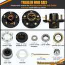 Redants 2 Sets 3500 LB Trailer Hub Kit, 5 Lug 4.5" Bolt Pattern Trailer Hub, Pre-Assembled & Greased for Easy Installation, Fits 1-1/16" to 1-3/8" Spindles (#84)