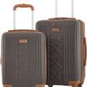 Wrangler 22" and 18" Heartland 2-Piece Carry-On Luggage Set, Chocolate