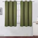 LEMOMO Oilve Green Blackout Curtains 38 x 54 Inch Length/Set of 2 Curtain Panels/Thermal Insulated Room Darkening Blackout Curtains