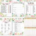 Tinlade 220 Pcs Floral Bridal Shower Game Set for 40 Guests Wedding Games Cards and Pencils Floral Bridal Supplies 5 Activity Accessories Gifts for Bride Groom Bachelorette Wedding Party Favors