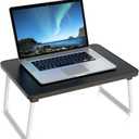 Foldable Lap Desks Laptop Tray for Bed or Couch,Portable Breakfast Serving Tray with Folding Legs,Lightweight Mini Table, Laptop Stand for Working, Reading and Writing,Black