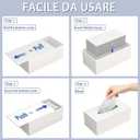 Acrylic Tissue Box Cover Rectangle, PITBVO White Tissue Box Holder, Facial Napkin Dispenser for Bathroom Kitchen Bedroom Office Hotel Use Shiny White