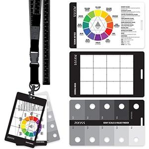 Grey Scale Value Finder, Color Wheel, Artists View Catcher Finder Viewfinder on Lanyard with Measuring Tape Tools for Artists Drawing