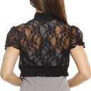 Just Love Lace Shrug Shrugs Women Cardigan (Medium, Black With Lace)