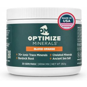Optimize Minerals Trace Mineral Powder Supplement, Blood Orange 30 Servings BBD" 06-2028