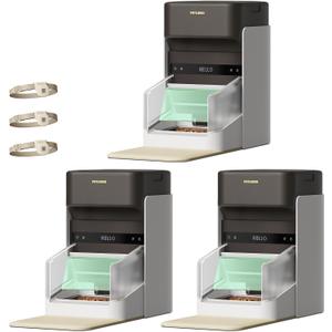 PETLIBRO Automatic Cat Feeder for 3 Cats - RFID Collar Activated Bowls - End Food Stealing, Serve Personalized Meals, Track Diets for Multi-Cat Homes, Wi-Fi Programmable Feeders to Keep Regular Habits (Brown)