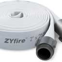 ZYfire Fire Hose - 2" ID x 25 FT Single Jacket EPDM Firefighter Hose with M F NST/NH Aluminum Couplings 750 PSI Burst Pressure Lightweight for Use in Firefighting