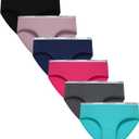 Demifill Teen Girls Underwear Cotton Briefs Soft Panties for Teens Pack of 6 Multipack (XL)