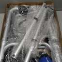 Folding Walker with 2 Precut Tennis Balls, Lightweight Walkers for Seniors with Wheels, Support Up to 350 lbs, Height Adjustable Standard Compact Walker & Ski Glides