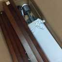 LEPOWER Wood Tripod Floor Lamp, Mid Century Standing Lamp, Modern Design Studying Light for Living Room, Bedroom, Study Room and Office, Flaxen Lamp Shade with E26 Base Walnut