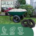15x6.00-6" Inner Tube with Straight Valve Stem (2-Pack) - Heavy Duty Replacement Tire Tubes for Lawn Mower, Snow Blower, Riding Mowers, ATVs, Golf Carts