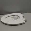 Mayfair Linden Slow Close Toilet Seat, Non Slip Heavy Duty Wood, Easy Install, Elongated, White