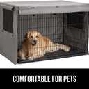 GORILLA GRIP Dog Crate Covers Compatible with Amazon Basics Dog Crates, All Sides Open, Privacy Cover Fits 36" Wire Kennel, Breathable Mesh Windows, Light Reducing Puppy Training Cage Topper, Gray (36" x 23" x 25")
