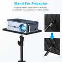 DOITOOL Projector Stand Tripod - 44.88 Inch Height Adjustable Laptop Tripod Projector Stand Laptop Holder with Tray for Office Home Stage Movie Equiqment (Tray Size: 7.09 x 9.84Inch) (114.00X37.00X37.00CM, Black)