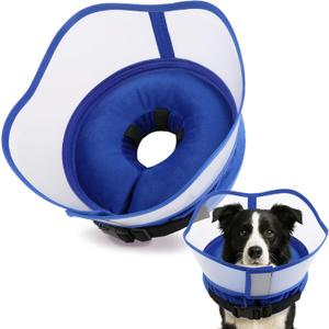 Soft Dog Cone Collar, Inflatable Cones Alternative After Surgery with Anti-Lick Shield, for Large/Medium/Small Dogs to Stop Licking, Elizabethan Neck Ecollars of Shame, Comfy E Pillow Recovery