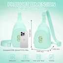 Small Initial Sling Bag for Girls & Women - Cute Crossbody Fanny Pack Gift (Light Green)