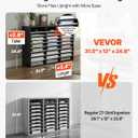 VEVOR 27 Compartments Wood Literature Organizer, Adjustable Shelves, Medium Density Fiberboard Mail Center, Office Home School Storage for Files, Documents, Papers, Magazines, Black+White