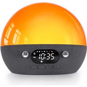 MOMILLA Sunrise Alarm Clock with Bluetooth Speaker, White Noise Sound Machine, Alarm Clocks for Heavy Sleepers Bedrooms, Wake up Light Night Lights Lamp, Chirstmas Gifts for Boys and Girls Adults