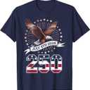 250th Anniversary Patriotic July 4th T-Shirt – USA 1776-2026 T-Shirt, Size 2X, Blue