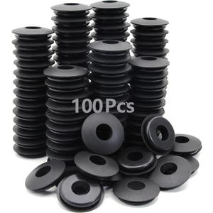 100pcs Glad Hand Seals Rubber Truck Gladhand Seals Black Polyurethane Seal Washers Grommets Round Gaskets for Semi Trucks Trailers Tractors, Parts Number 10028