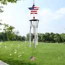 Wind Chimes for Outside 24" Wind Chime Outdoor Veteran Gifts for Home Patio Outdoor Windchimes Outdoors Small Wind Chimes for Outside -Christmas Birthday, (American Flag)