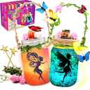 Alritz Fairy Lantern Craft Kit, Gifts for Kids Girls, Remote Control Mason Jar Night Light, DIY Garden Decorations Art Project Ornaments, Creative Activities Birthday Ages 4 5 6 7 8 9 10 11+