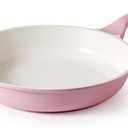 SENSARTE Nonstick Ceramic Frying Pan 9.5-Inch, Healthy Non Toxic Skillet, Induction Compatible Omelet Pan with Heat Resistant Handle, PFAS-Free, Pink