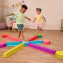 B. toys Balance Beam Set, 10 Beams & 6 Sensory Stepping Stones, Rainbow, 1 Count